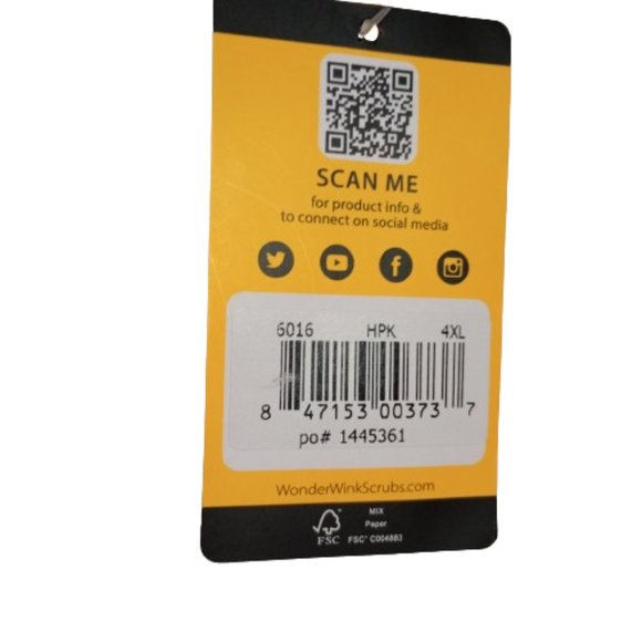 Wonder Wink Origins Womens V Neck Tag Free Short Sleeve Scrub Top 4x-large Pink - Picture 4 of 7